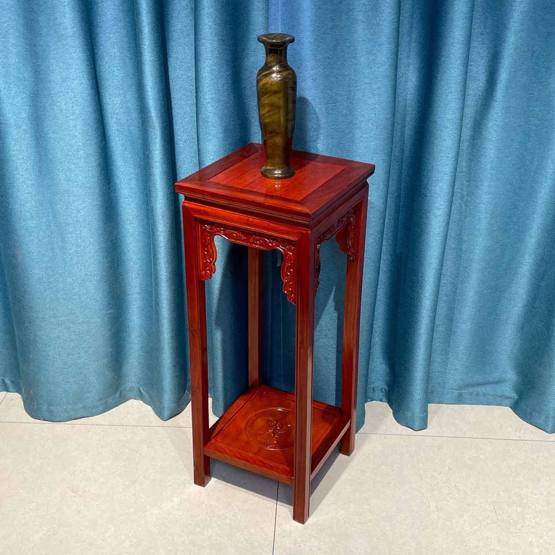 福利款80高鱼福雕花花架全实木家用客厅花几置物架盆景架家用