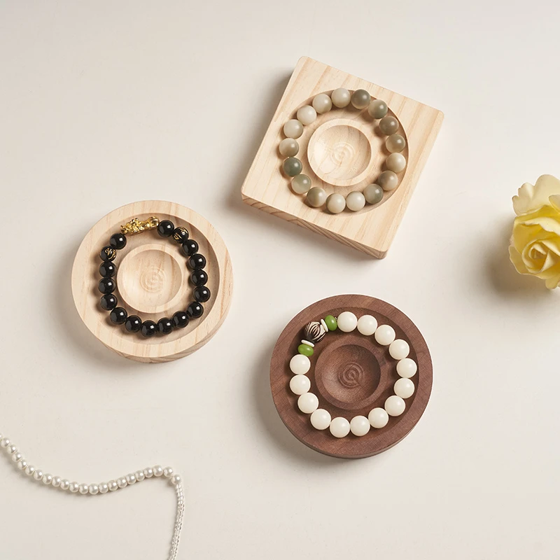 首饰展示架 首饰收纳盘手串手链手镯文物珠宝展示盘饰品拍摄道具