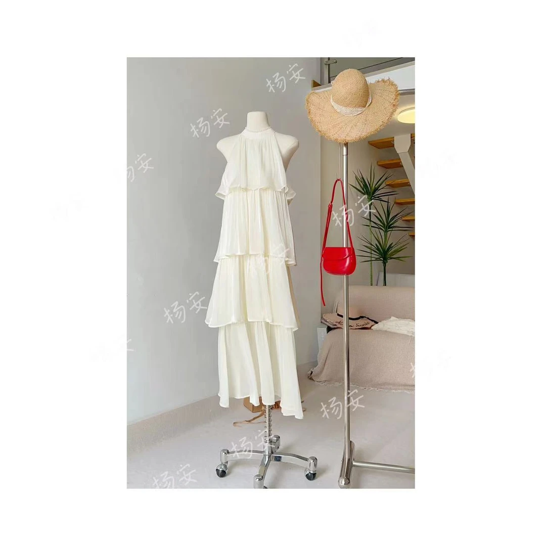 WENXUN/闻讯【月下琉璃】6009-无袖夏季温柔风法式简约百搭连衣裙