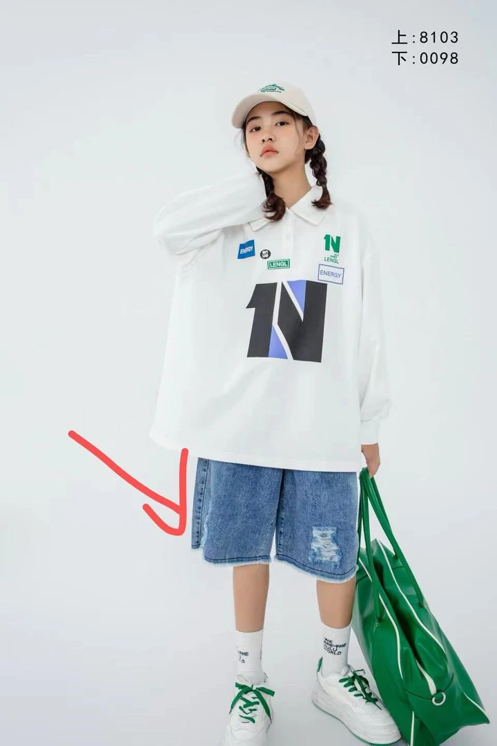 0098～青少年潮牌中性款牛仔短裤（轻薄柔软）