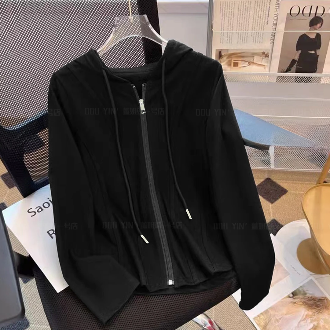 115早秋新款薄款帽衫长袖开衫外套