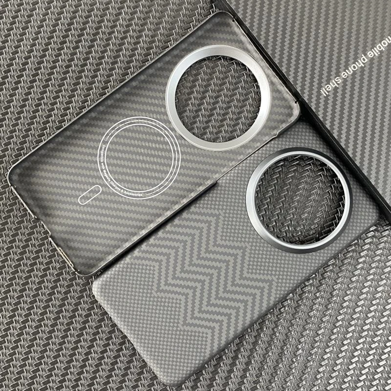 新款华为mate60凯夫拉手机壳磁吸全包mate60pro锻造碳纤维保护套