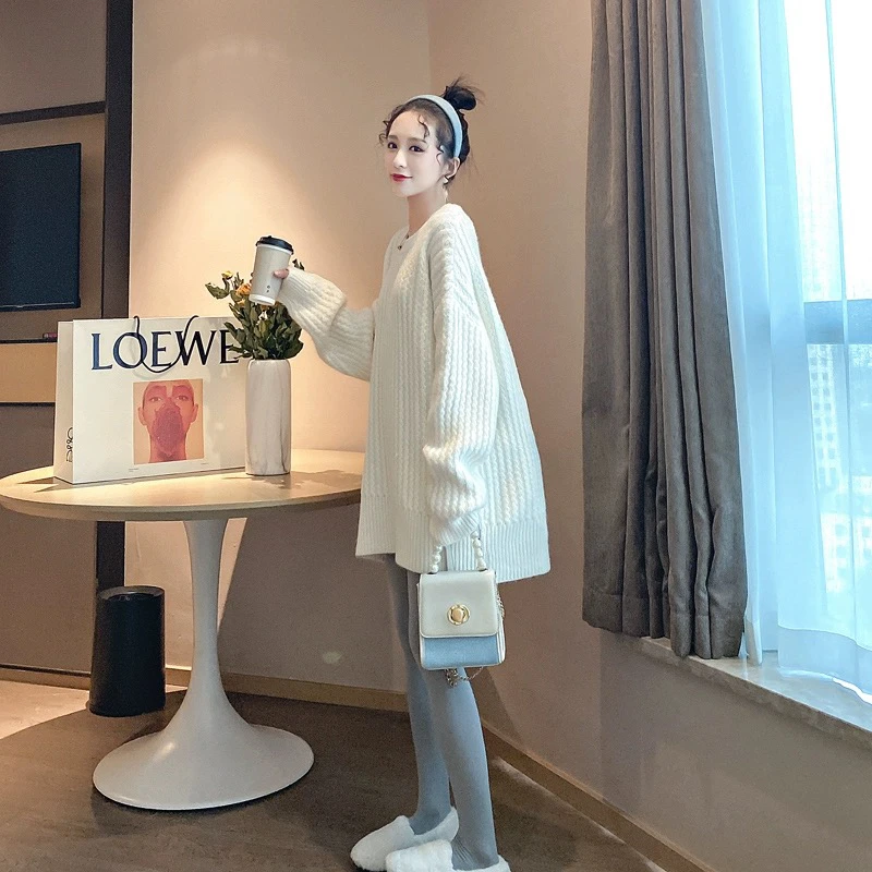 【欣欣】孕妇装秋冬款慵懒风宽松版型外穿打底针织毛衣