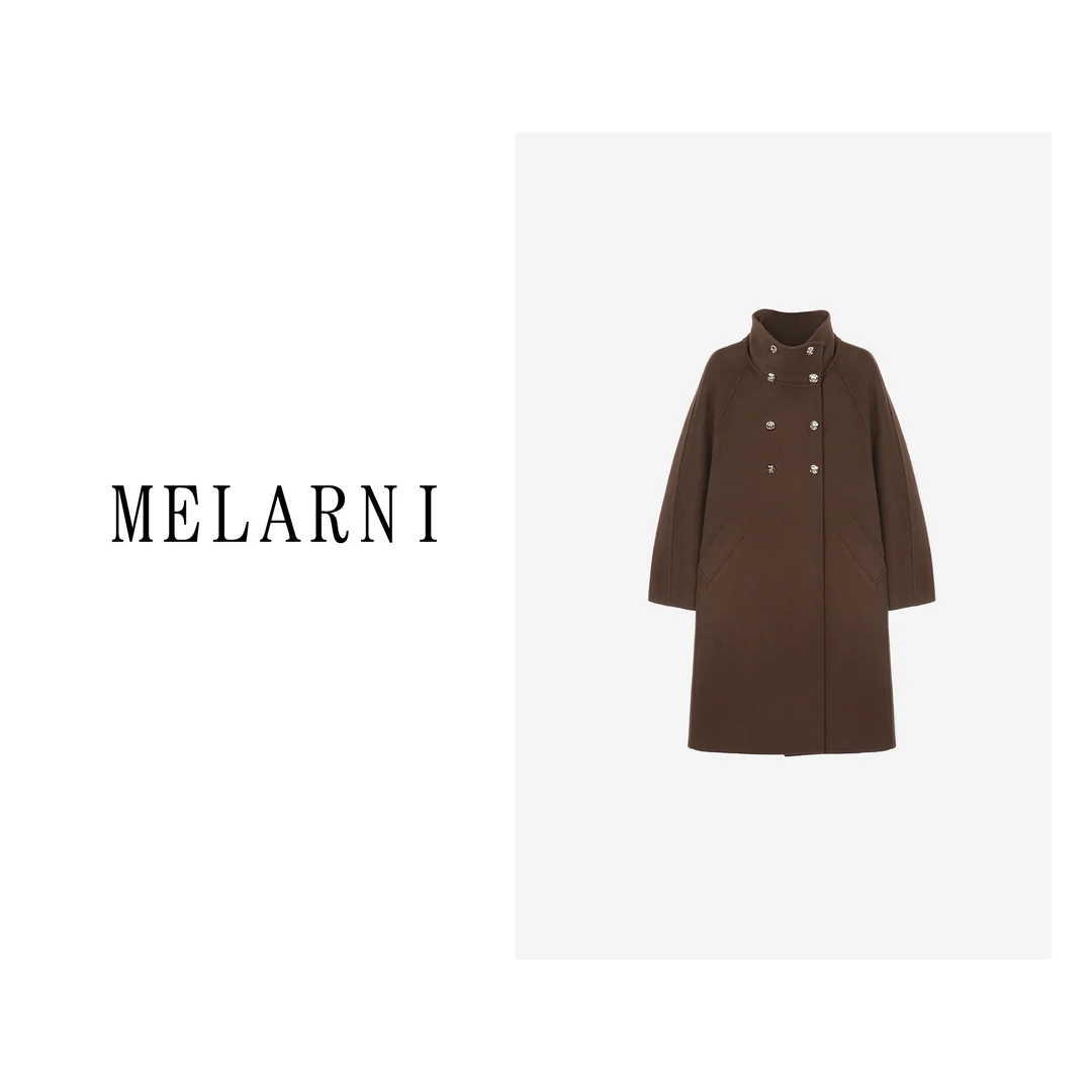 【MELARNI】简约舒适百搭纯色羊毛毛呢大衣MLN10637