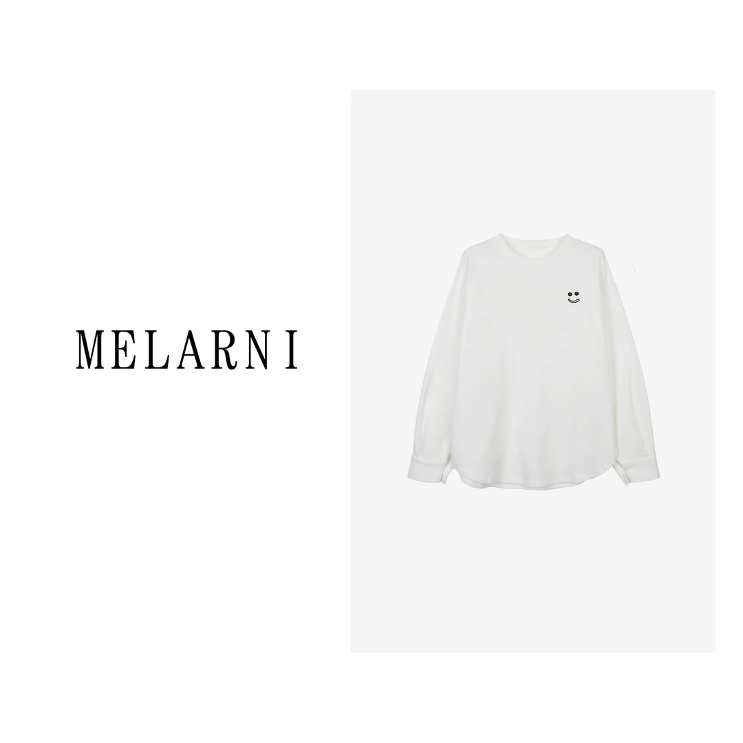 【MELARNI】亲肤舒适简约纯色圆领打底上衣MLN10705