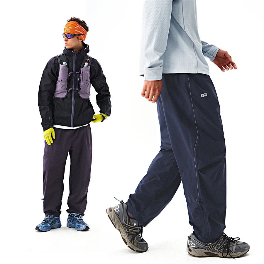 NOTHOMME无氟防水山系户外可收纳轻薄风裤宽松可调节尼龙束脚长裤