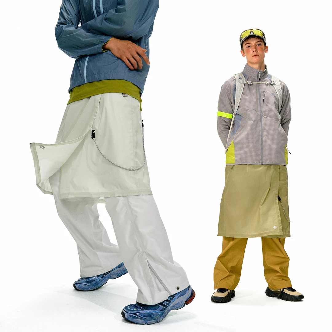 NOTHOMME户外防泼水叠穿雨帘打底内搭2L压胶可拆一片式屁帘男