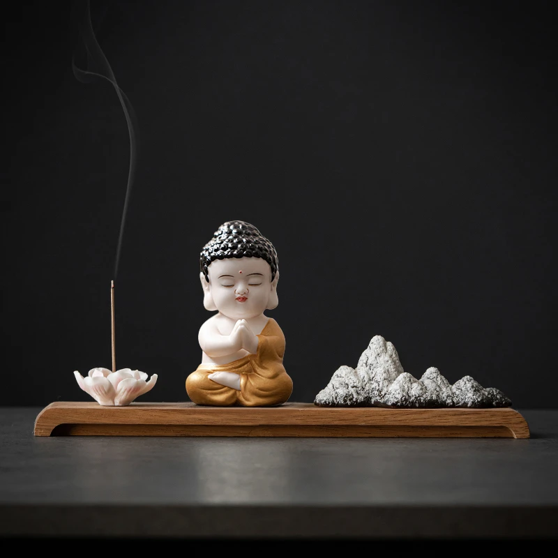 炼器中式禅意如来可爱佛像小摆件创意家居客厅桌面摆设茶室装饰品