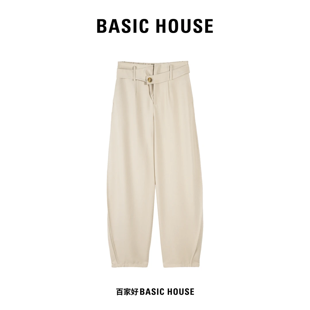 Basic House/百家好【陈嘉尔专属】2024春季新款百搭显瘦休闲裤0382
