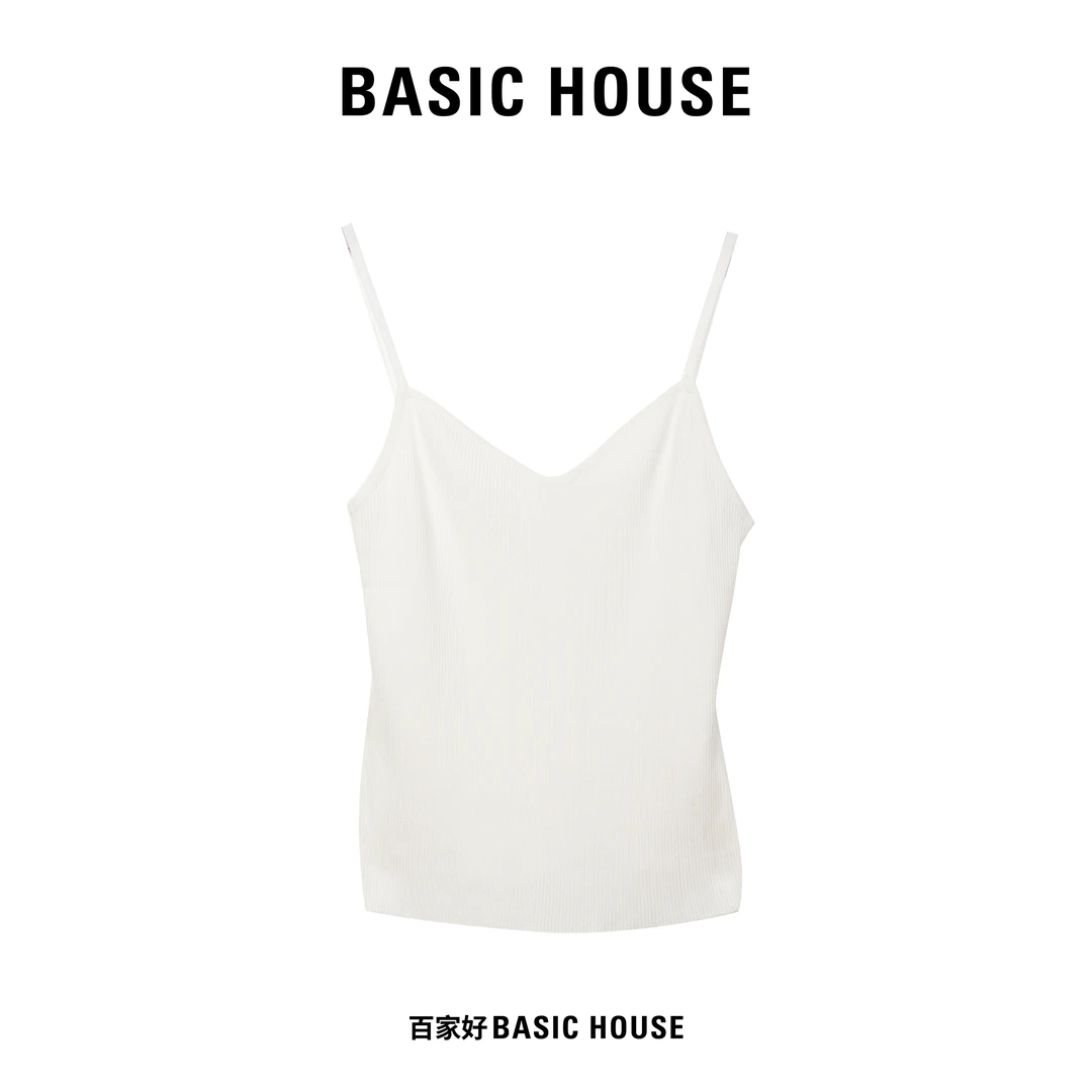 Basic House/百家好2023夏季时尚新款内搭舒适显瘦打底背心吊带