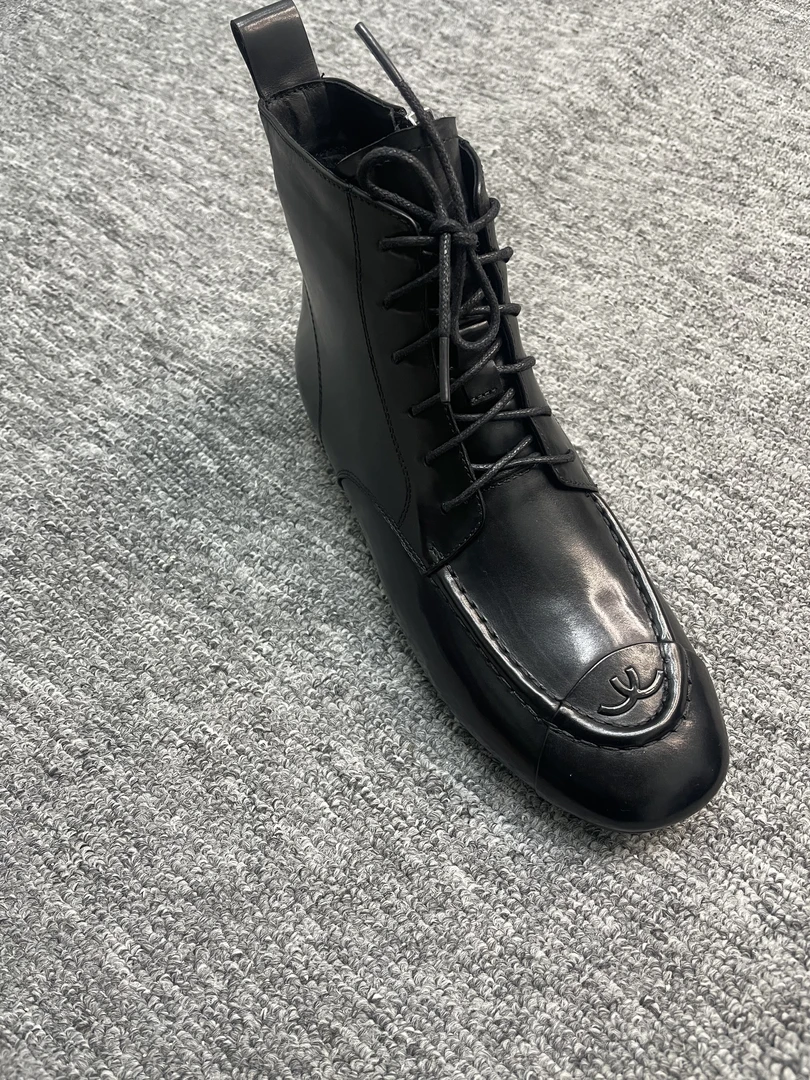 真皮短靴圆头平底时尚短筒小皮靴百搭潮流女秋冬