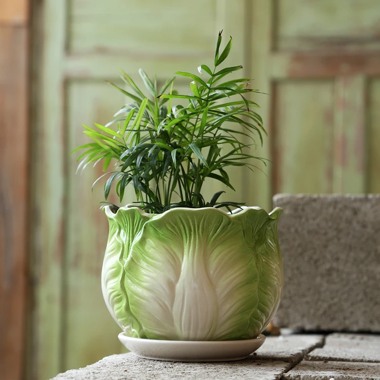 花盆陶瓷清仓特大大号带托盘简约个性家用绿萝吊兰多肉白色蝴蝶兰