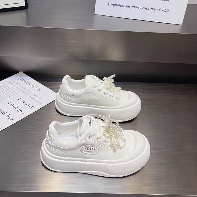 韩系真皮厚底小白鞋2024新款时尚百搭大头丑萌运动休闲板鞋518-30