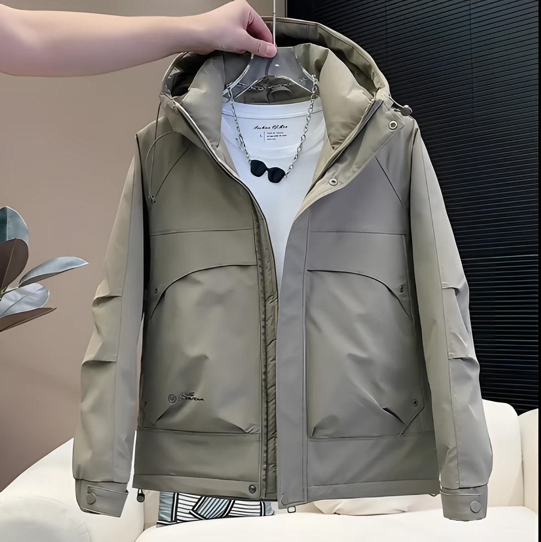 冬季男士羽绒服男2025新款潮流休闲防风工装连帽短款加厚保暖外套