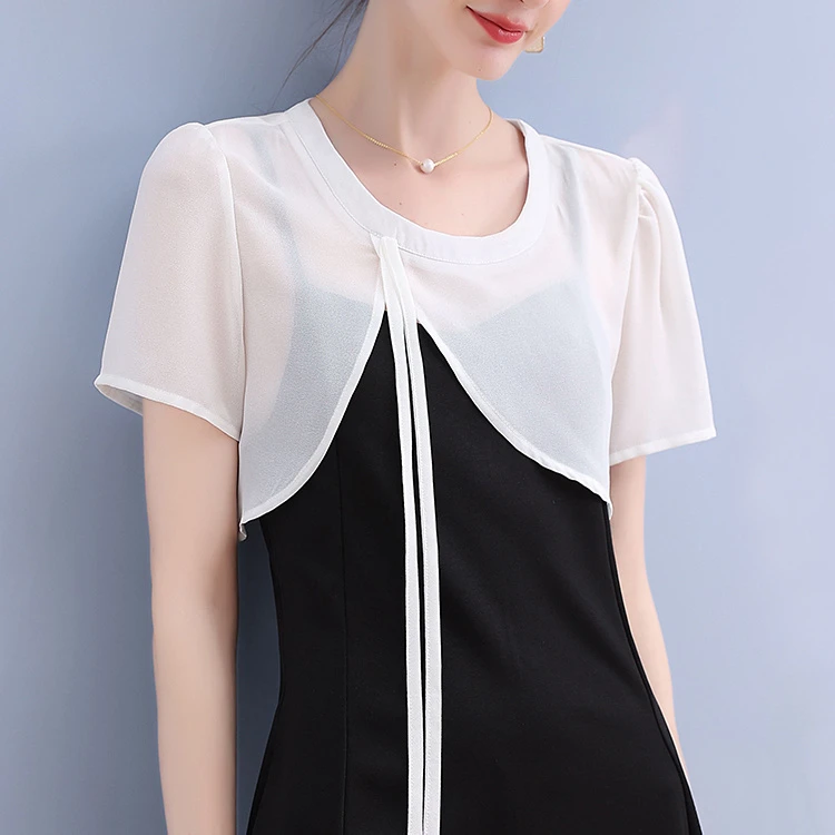 小披肩女外搭夏季配裙子薄款2025新款时尚雪纺短款法式罩衫