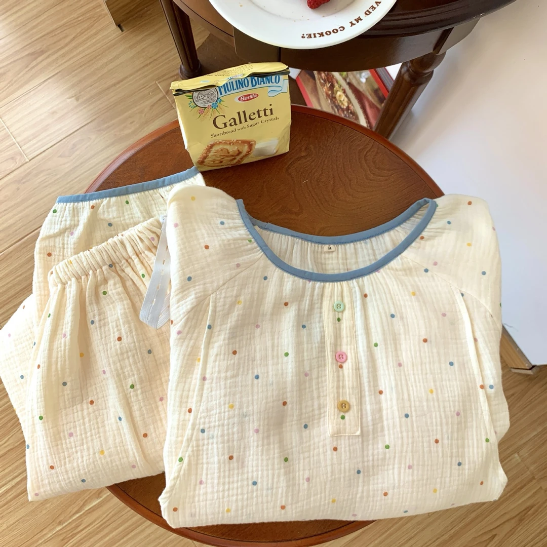 秋季浴衣透气月子服可爱ins风哺乳装双层纱柔软亲肤方便哺乳