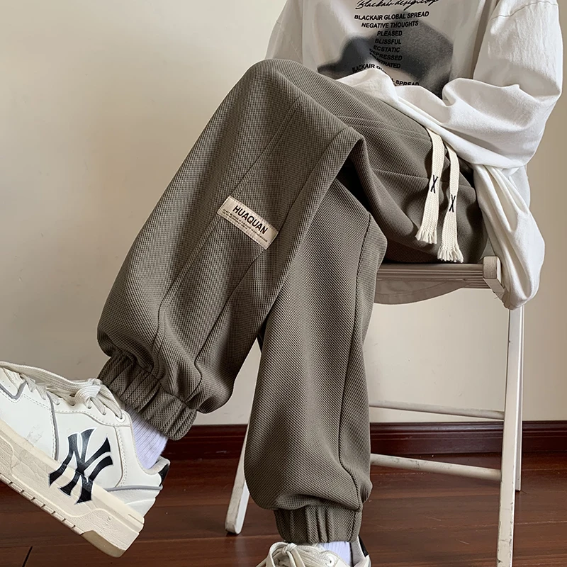 美式百搭运动束脚裤子男款春季潮牌大码休闲长裤青少年学生卫裤男