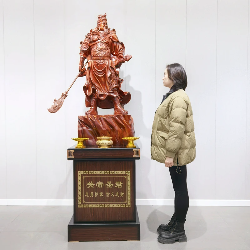 超大号关公财神摆件招财落地佛像玄关武大厅公司 高2米侧脸关公
