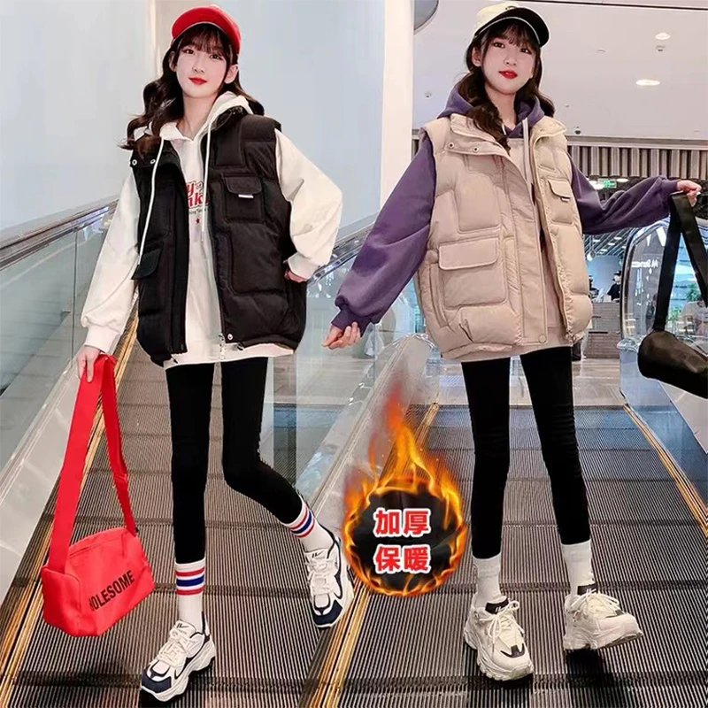 女童加厚棉马甲秋冬款2025新款儿童装洋气女孩坎肩大童马夹冬外穿