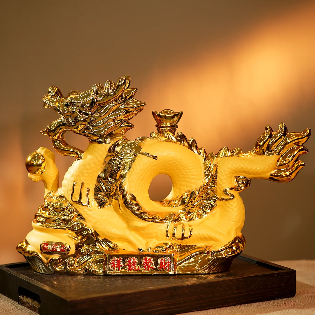 好粮心祥龙聚财浓香型固态发酵酿造优级白酒陶瓷坛52度2500ml