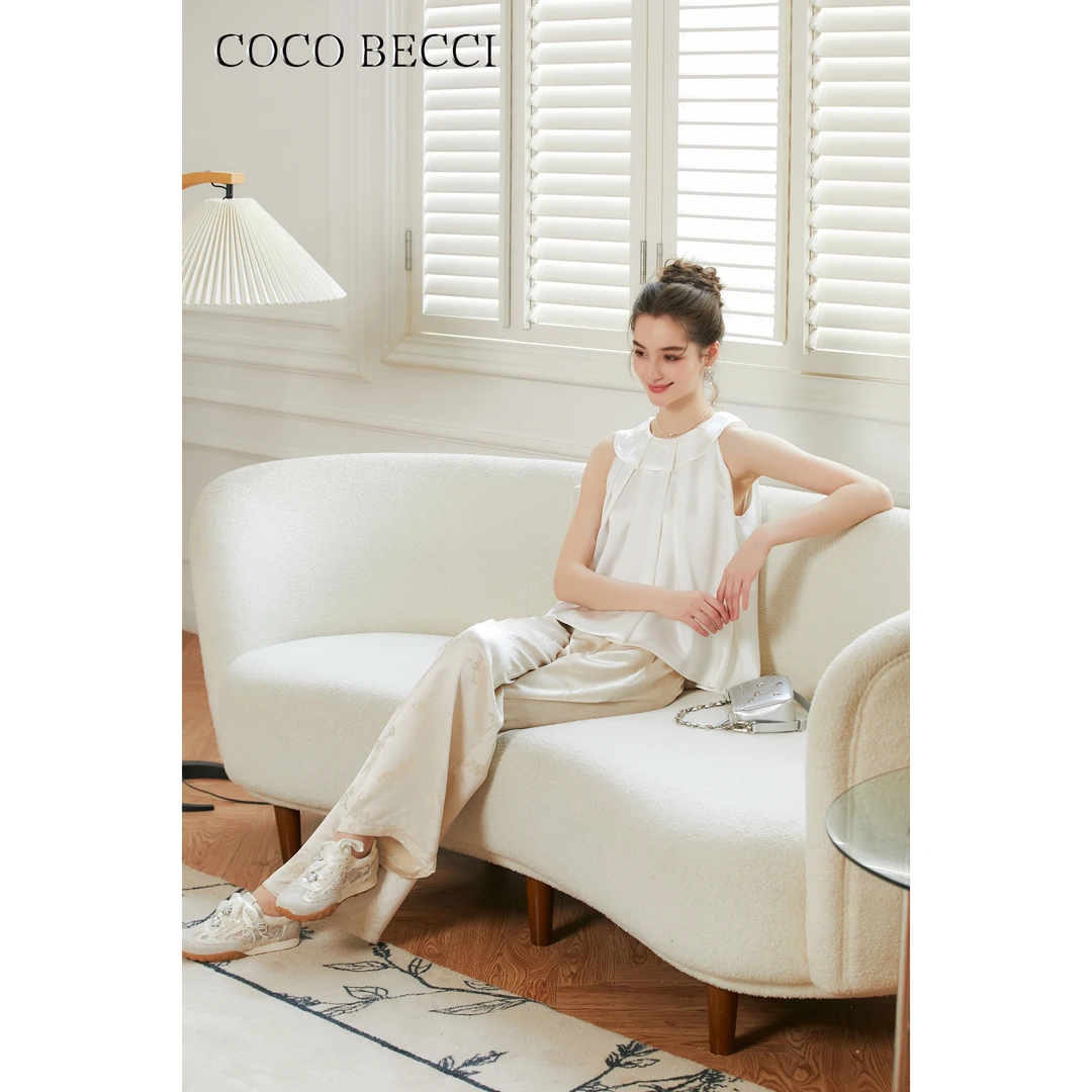 COCO BECCI新【东方美学】醋酸提花裤YT24YSU670001