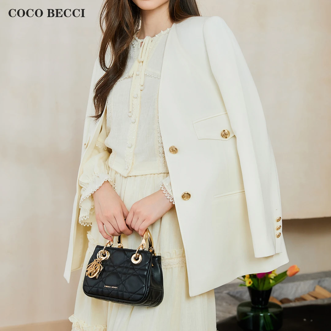 COCO BECCI【曼城美学】高定醋酸外套YT24YA540005A