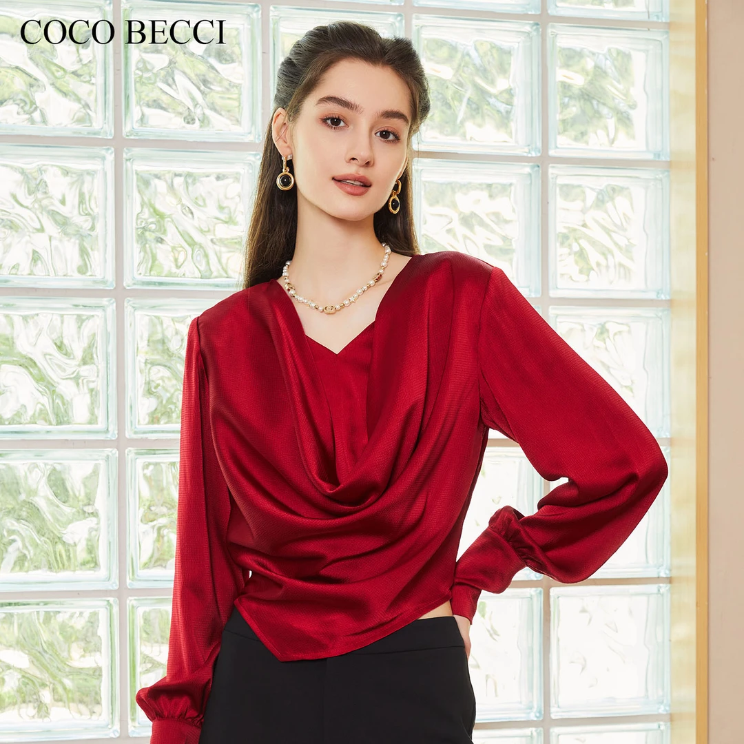 COCO BECCI【绯色蔷薇】复古荡领衬衫YT24YA100003