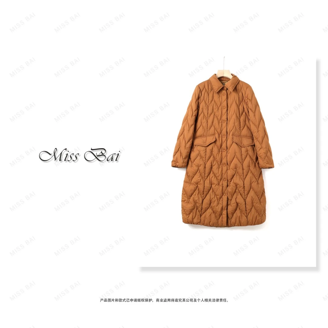 YIWEN-【不羁的风】】时尚简约长款保暖鹅绒服冬季女士复古YR3018