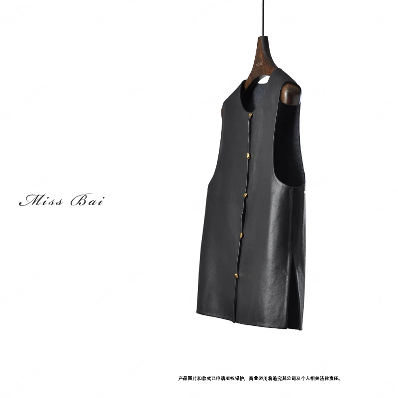 YIWEN-时尚轻奢款双面穿羊毛皮马甲MJ2807