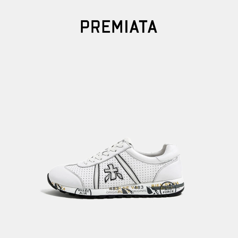 PREMIATA官方正品高端全真皮男鞋激光镂空休闲鞋运动木字鞋 87183