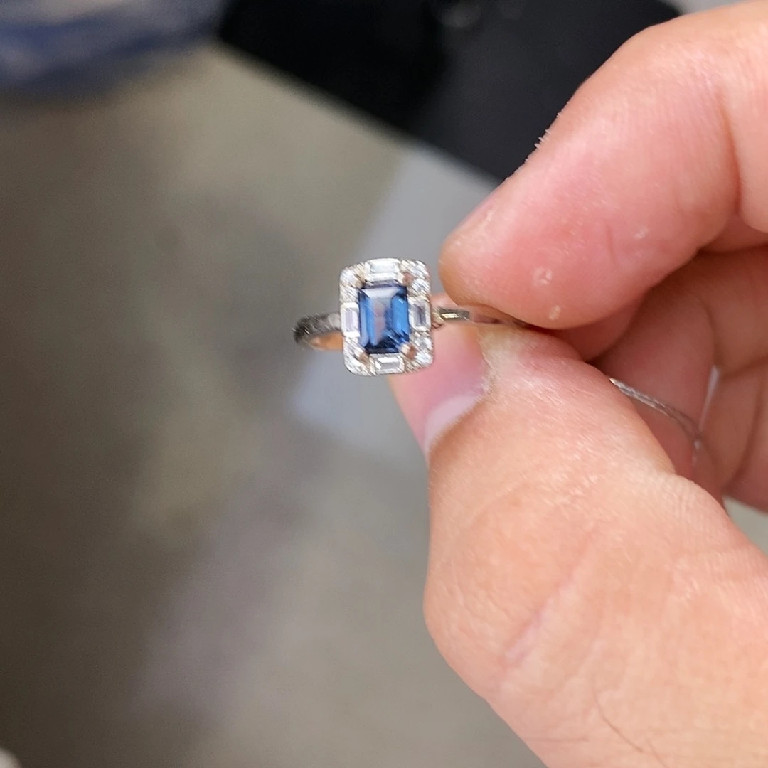 尖晶石戒指银S925镶嵌