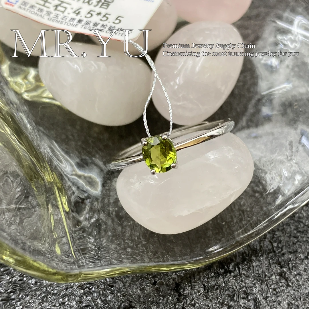 天然碧玺s925银戒指简约经典时尚精致优雅日常百搭开口戒指bx171