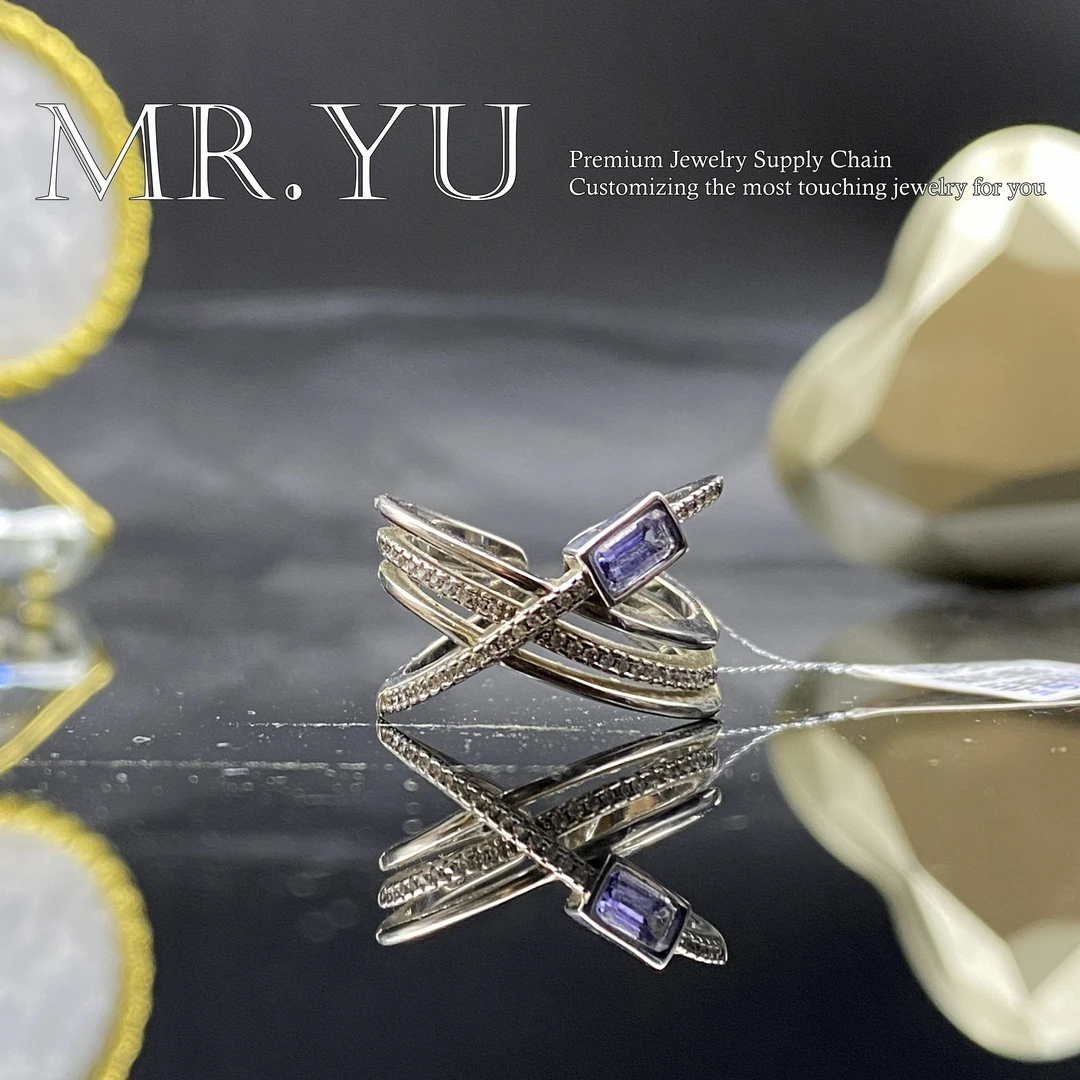 坦桑石戒指气质小众时尚个性简约ts27