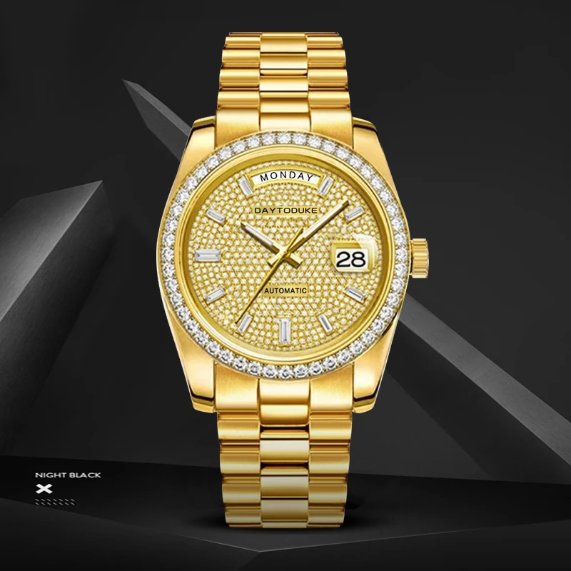 Day To duke/天达公爵【黄冰糖】顶奢限量版高端满钻全自动机械表
