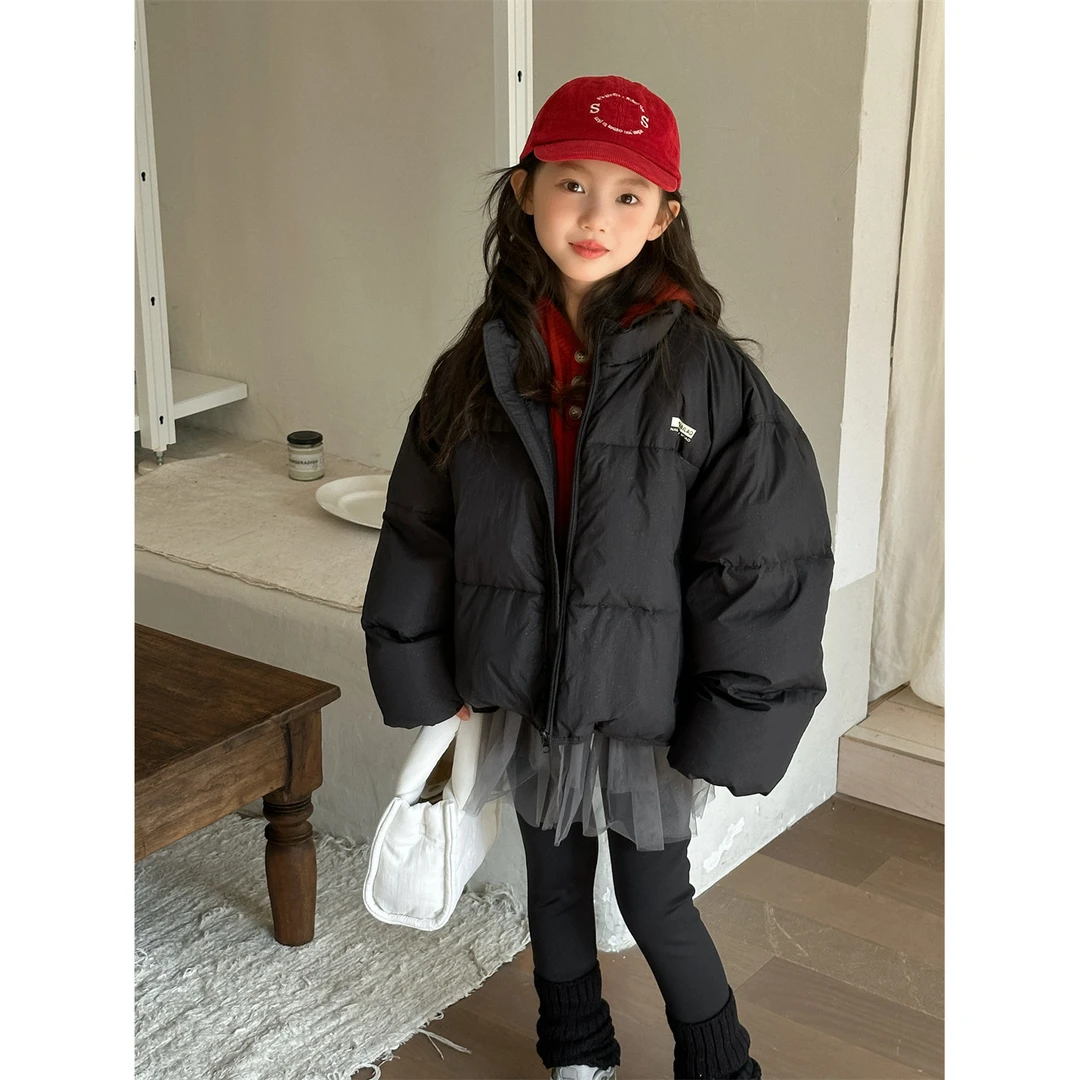 馨爸专属-90156-童装女童羽绒服2024冬季韩版洋气加厚短款保暖