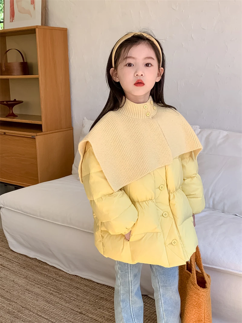 馨爸专属-中长款羽绒服含围脖-80399