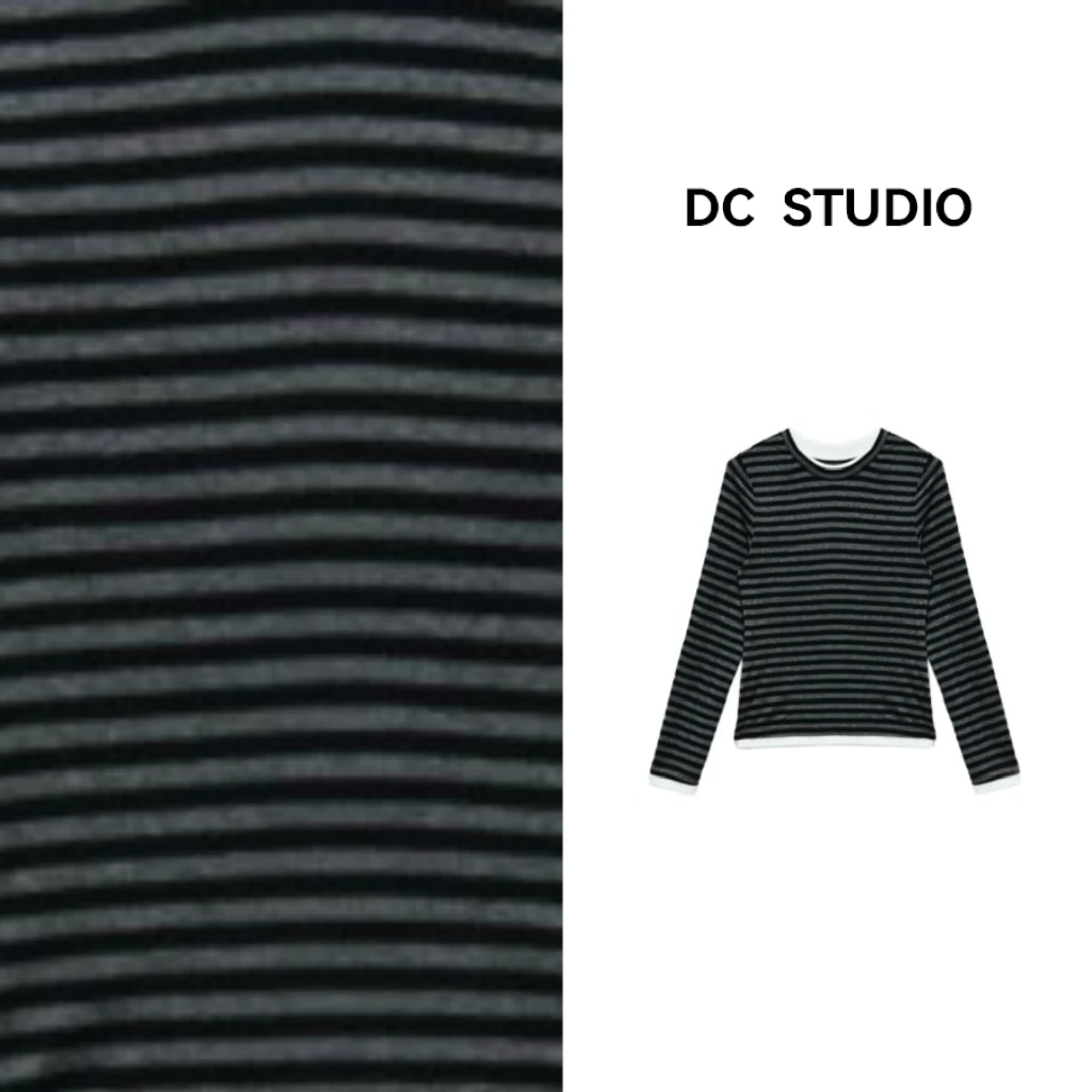 DC STUDIO【月落星沉】2024秋新款显瘦长袖时尚百搭修身圆领打底衣
