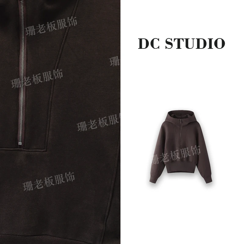 DC STUDIO【日出】2024秋冬休闲百搭加厚保暖防寒极简半拉链卫衣