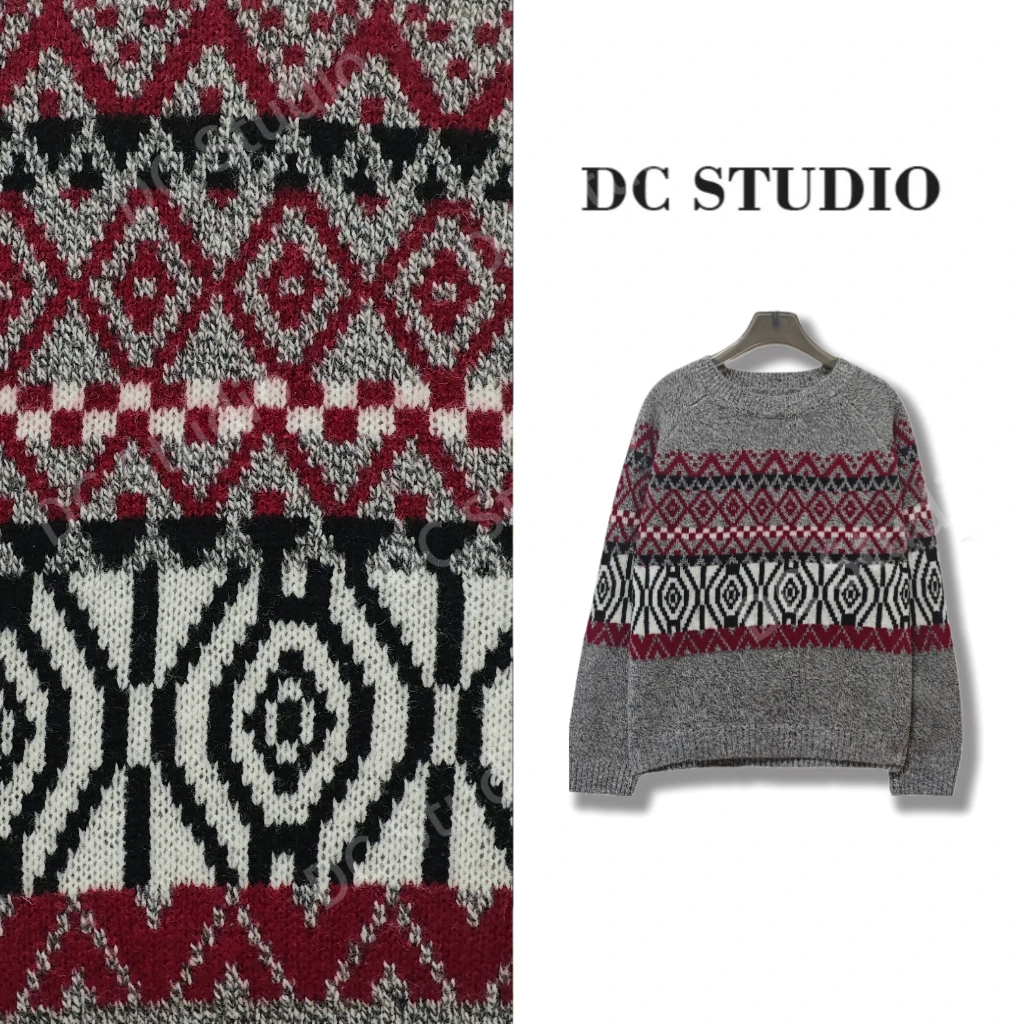 DC STUDIO【温热】2024秋冬新款纯羊毛针织百搭复古保暖圆领毛衣