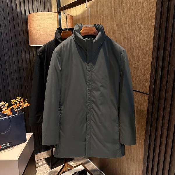 【简约商务百搭】25冬季男士中长款保暖立领高品质白鸭绒羽绒服外套
