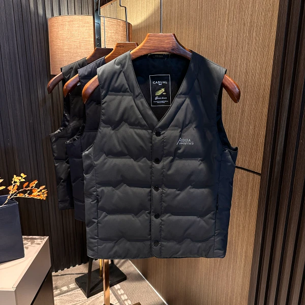 简约老钱配置！25冬季新款男士百搭居家休闲白鸭绒轻薄马甲背心