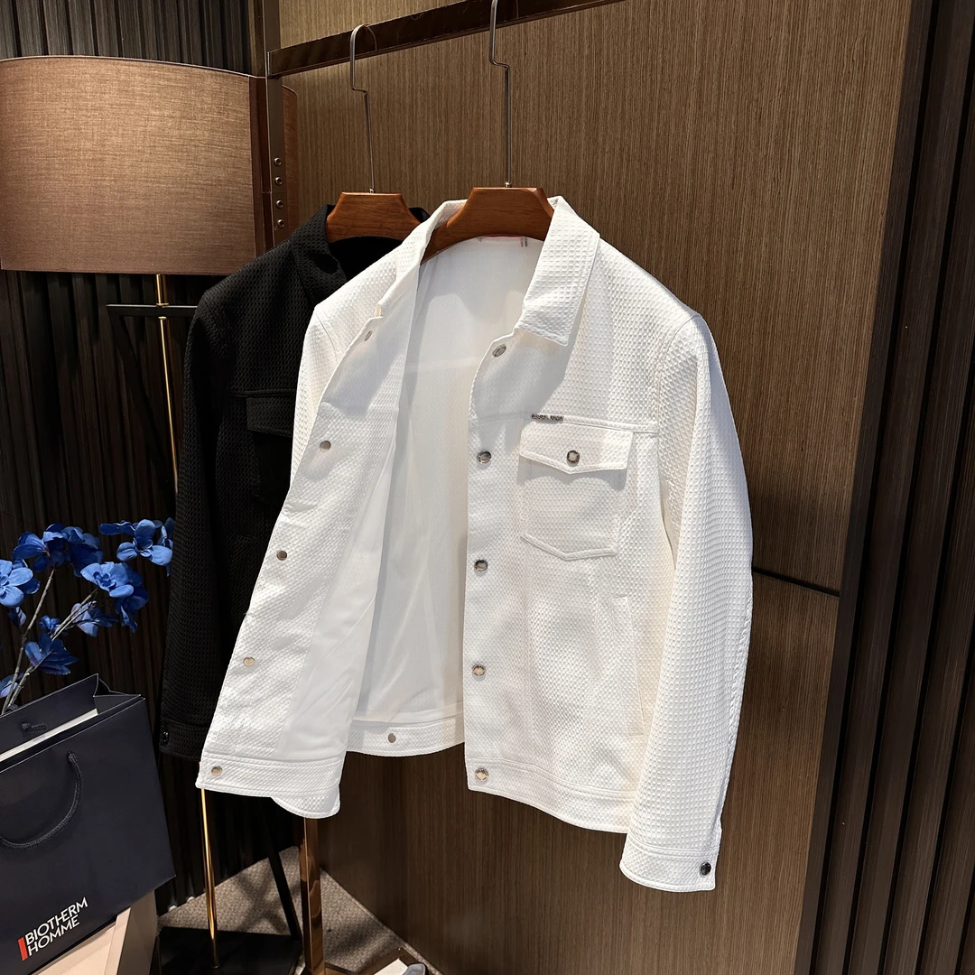 经典百搭 25S秋季新款男士高档纯色简约百搭外套翻领多口袋夹克