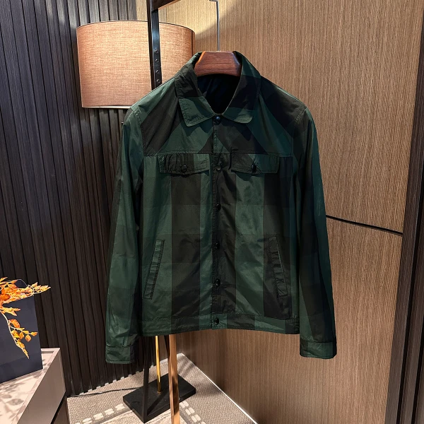 格子撞色！2025春装新款男士时尚潮流百搭休闲高品质翻领夹克外套