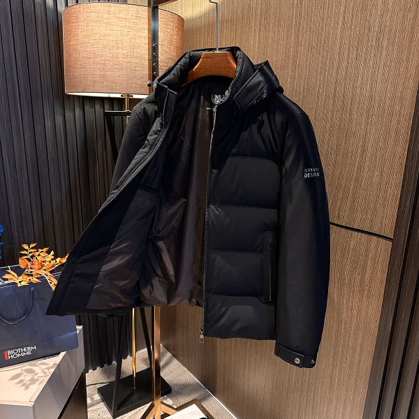 【百搭保暖 可脱卸帽】冬季男士高档简约纯色男款90%白鸭绒羽绒服