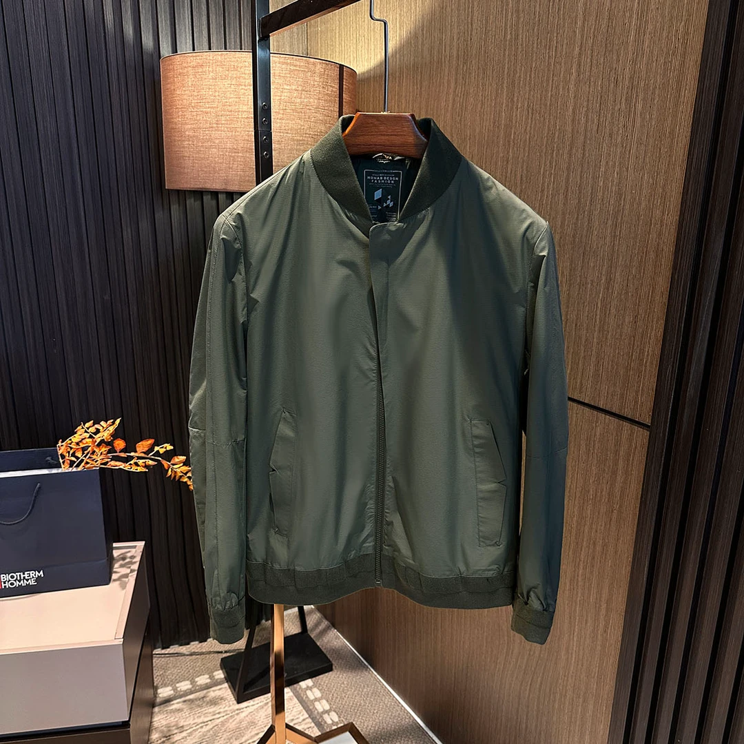 干练气质款！2025秋装新款男士时尚百搭针织棒球领夹克飞行员外套