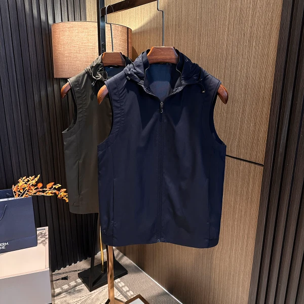 经典老钱风！2025秋季新款男士可脱卸帽简约纯色百搭高档马甲背心