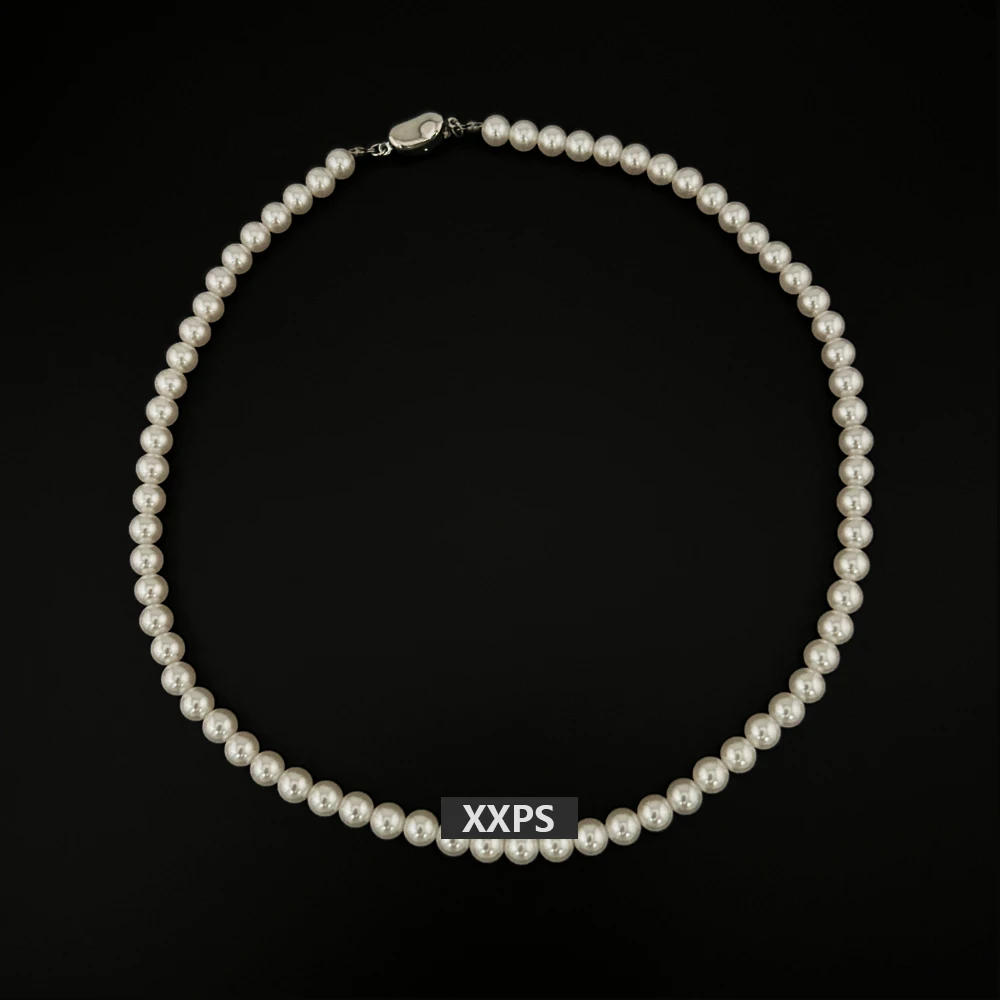 铜合金仿珍珠项链 【6MM】气质时尚轻奢项链5681