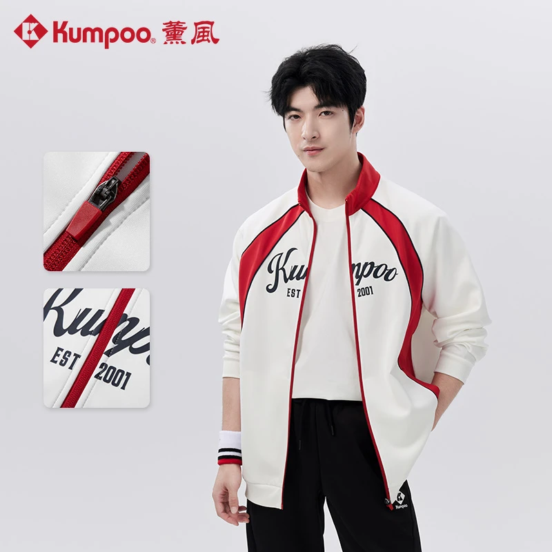 KUMPOO/薰风运动外套林一同款秋季休闲卫衣长袖拉链立领上衣外套