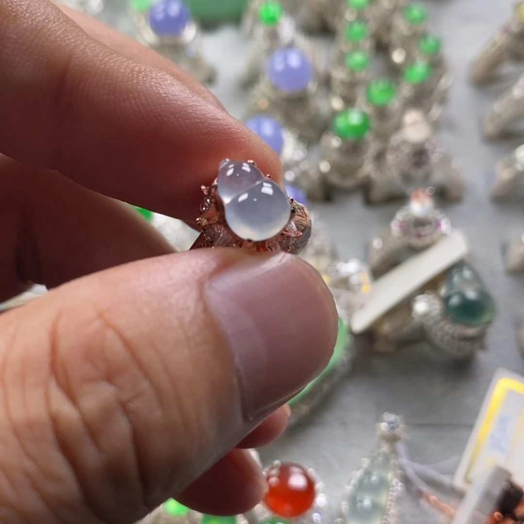 定制翡翠未镶嵌冰紫9.7mm