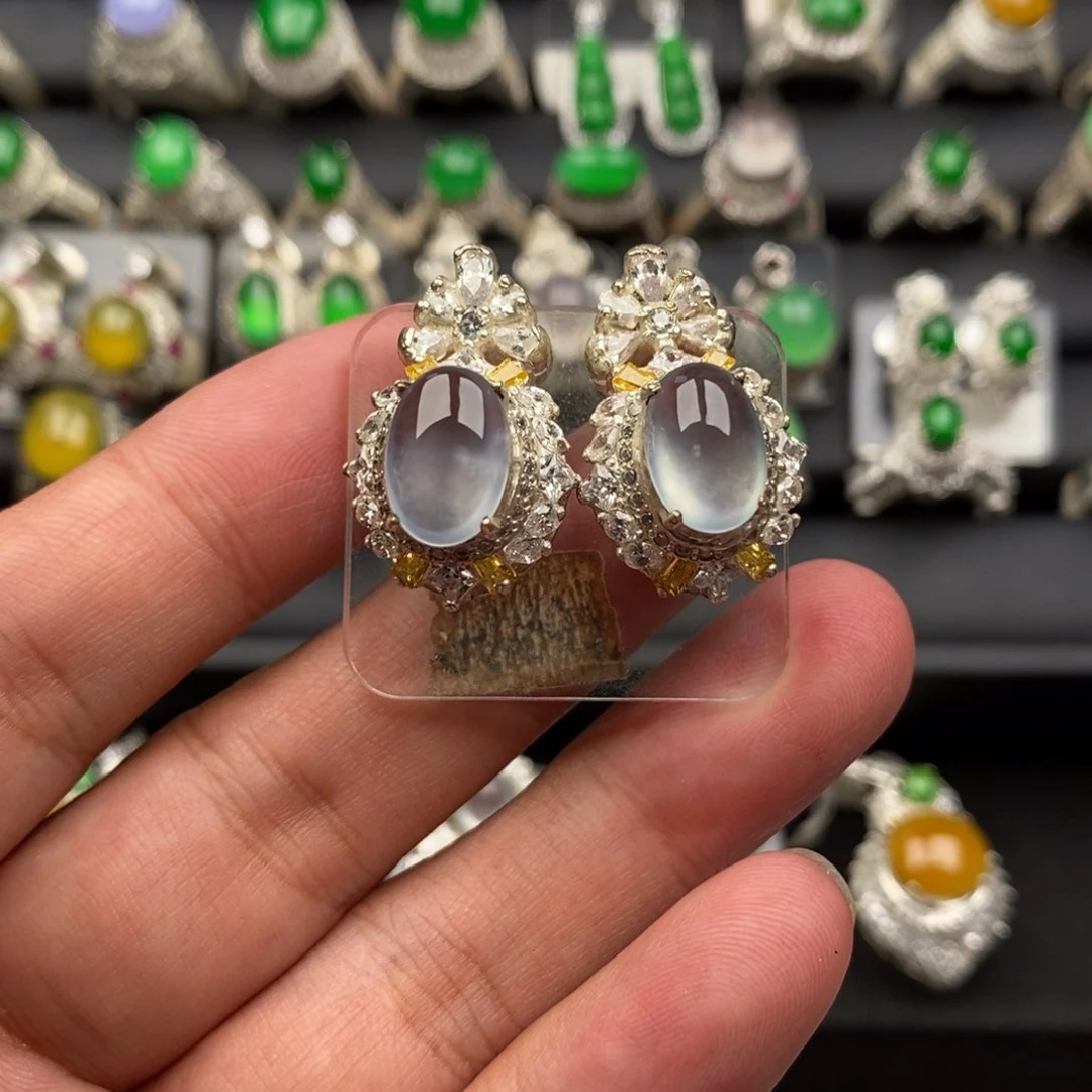 定制翡翠未镶嵌缅甸天然翡翠玻璃底蛋面